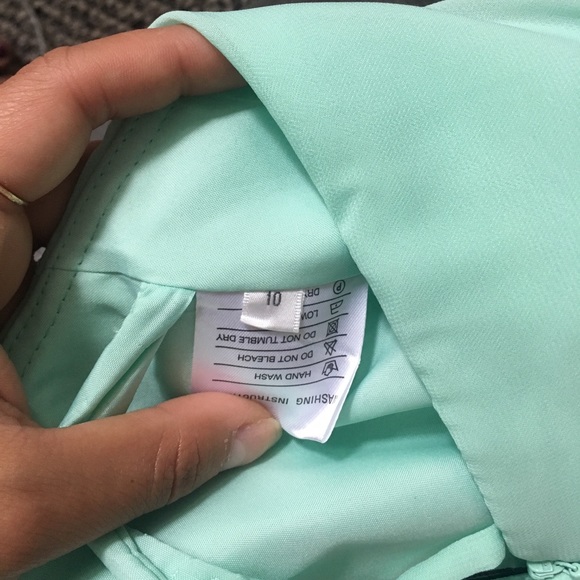 Mint floor length bridesmaid dress - Picture 4 of 6